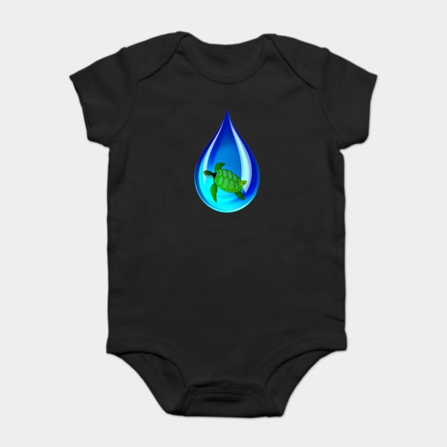 Water Drop and Turtle Baby Bodysuit by HolidayBug